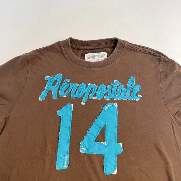 Aeropostale 1987 Varsity T-Shirt Woman's Large Distressed Vintage Look Cotton - Picture 3 of 12